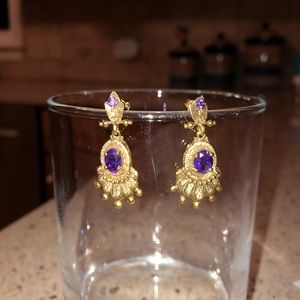 14 kt solid gold amethyst earrings
